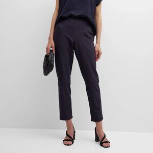 EILEEN FISHER ORGANIC STRETCH COTTON TWILL SLIM ANKLE PANTS sz L